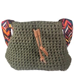 Khaki Green Crossbody Rope Bag